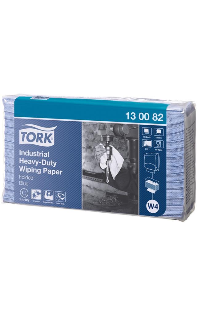 114900 Tork 130082 T&#248;rkeark TORK Plus sterk 3L W4 bl&#229; (100) Ekstra sterkt/absorberende t&#248;rkeark